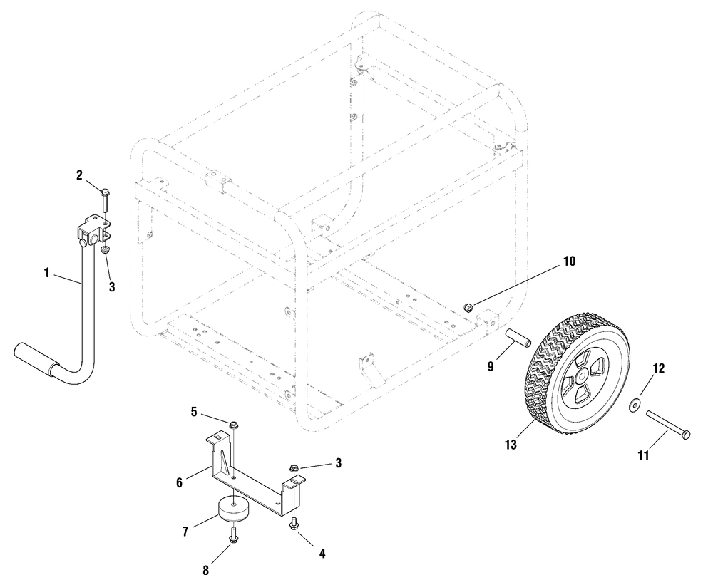 Wheel Kit (80020083) Diagram and Parts List for  Briggs and Stratton Generator